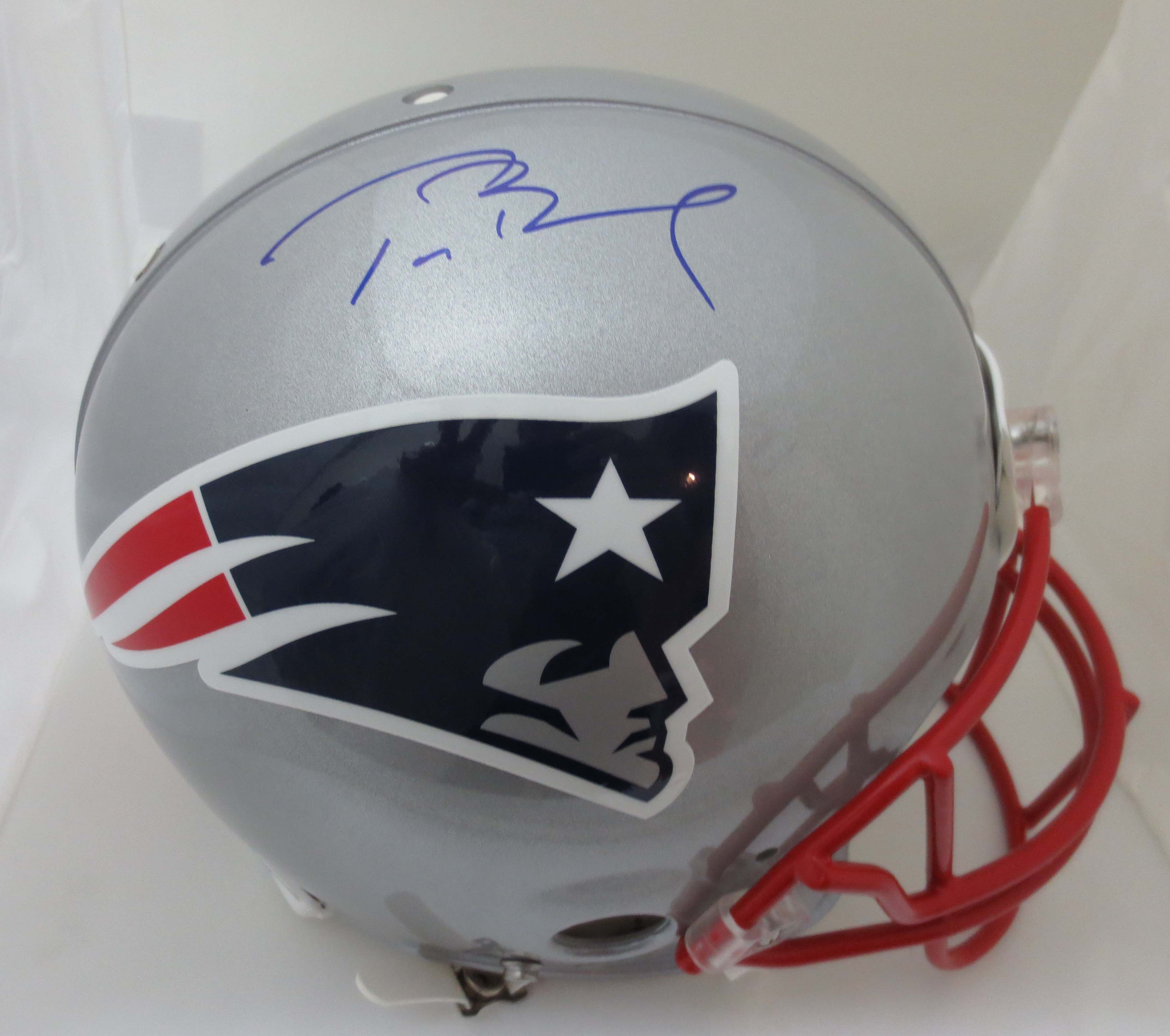 autographed tom brady helmet