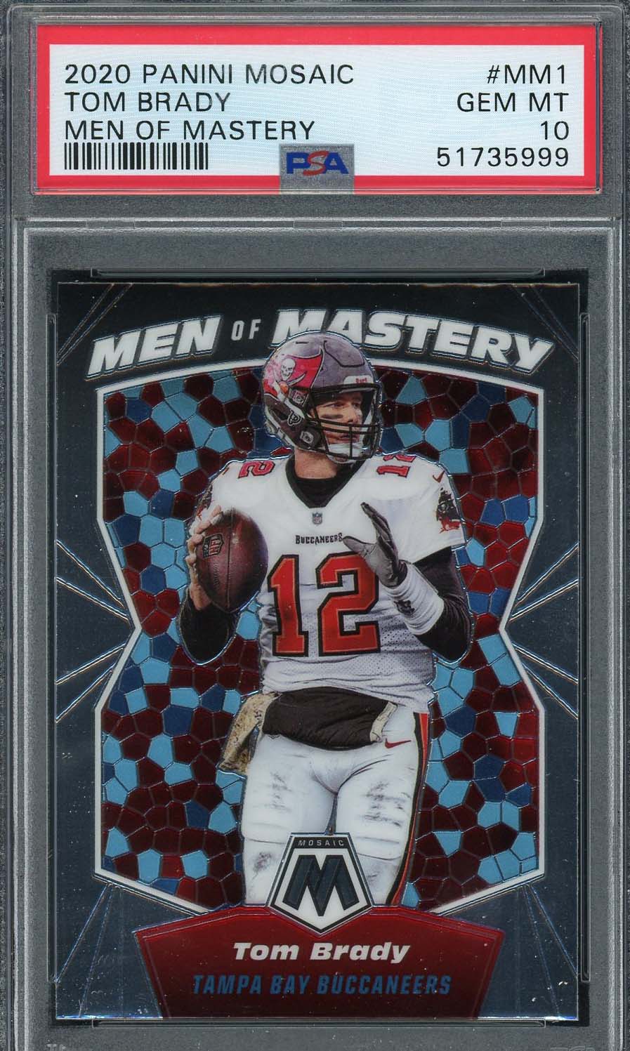 Tom Brady 2020 Panini Mosaic Men of Mastery Football Card #MM1 PSA 10 Tom Brady 2020 Panini Mosaic Men of Mastery Football Card #MM1 PSA 10