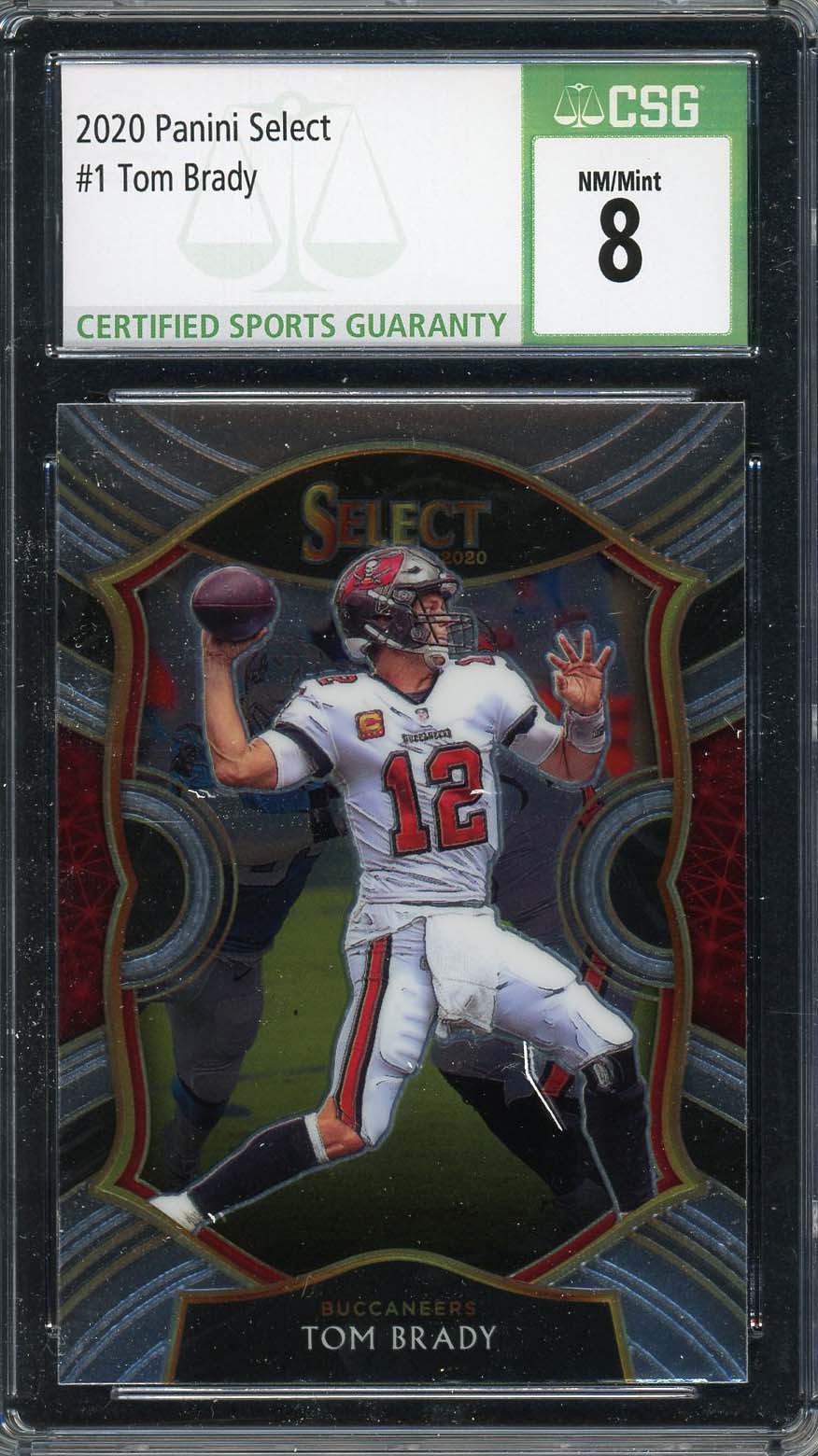 Tom Brady 2020 Panini Select Football Card #1 Graded CSG 8