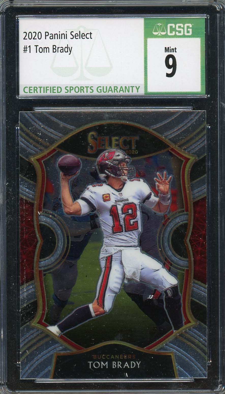 Tom Brady 2020 Panini Select Football Card #1 Graded CSG 9