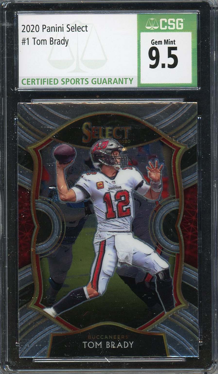 Tom Brady 2020 Panini Select Football Card #1 Graded CSG 9.5