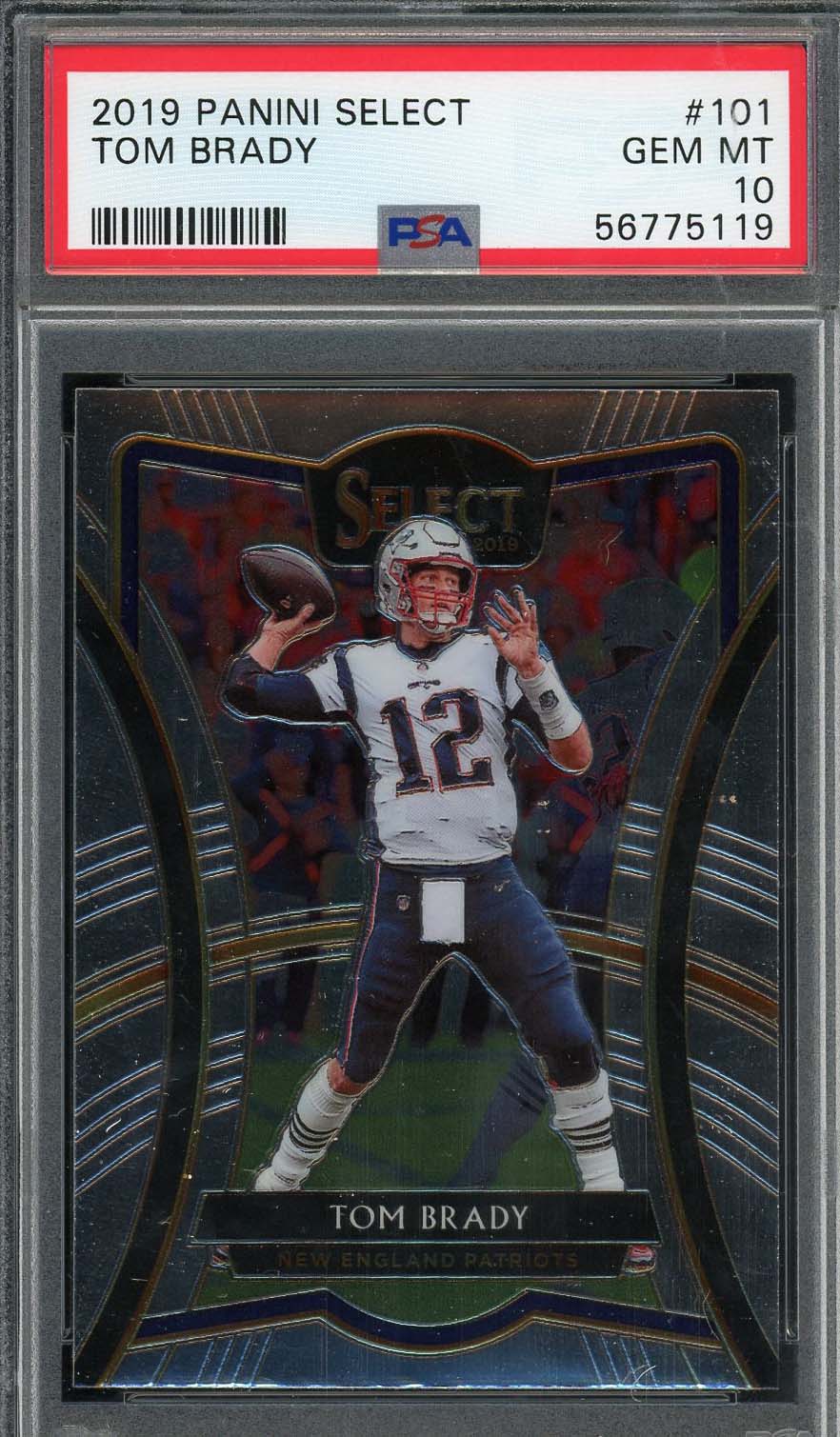 Tom Brady 2019 Panini Select Football Card #101 Graded PSA 10