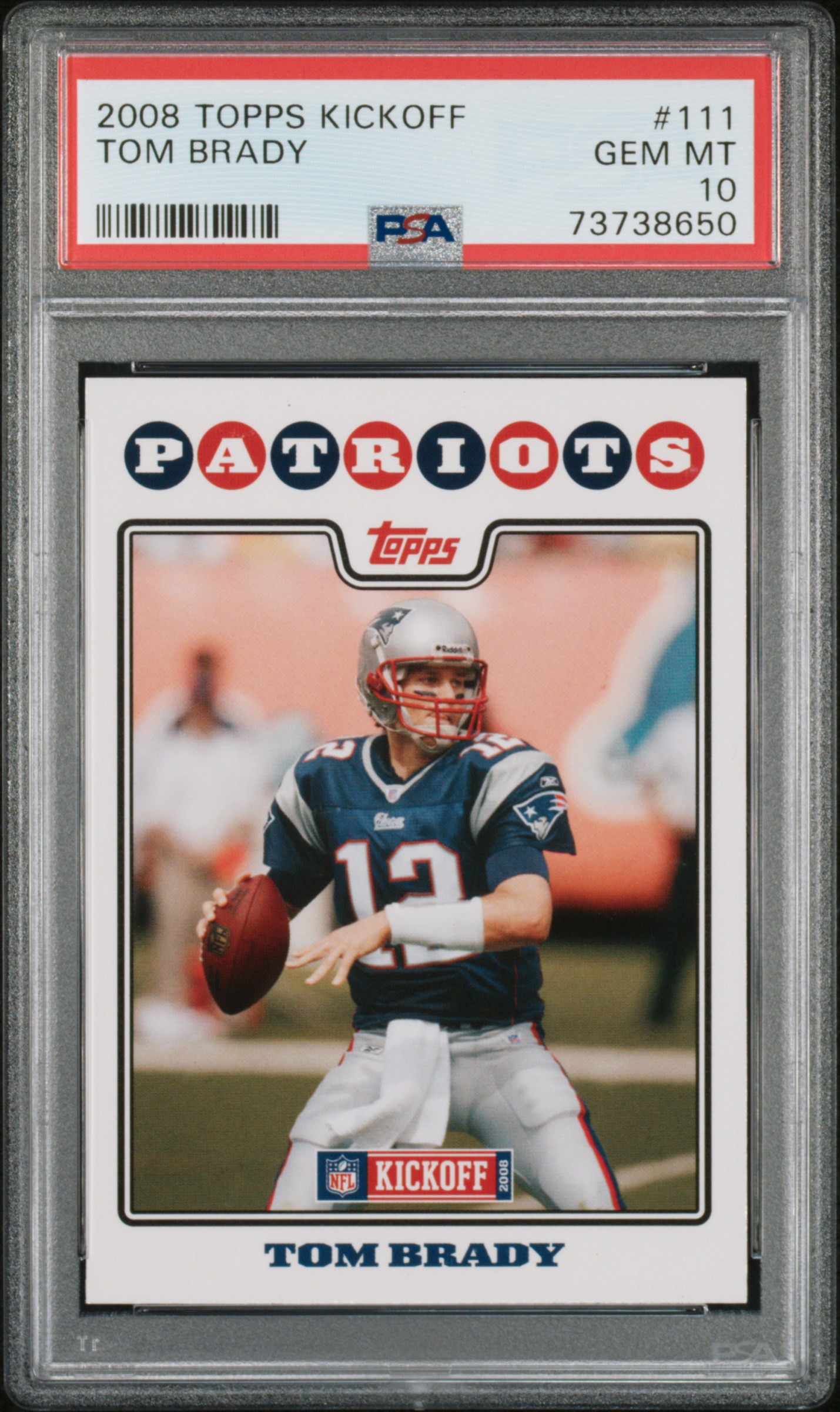 Tom Brady 2008 Topps Kickoff Football Card #111 Graded PSA 10