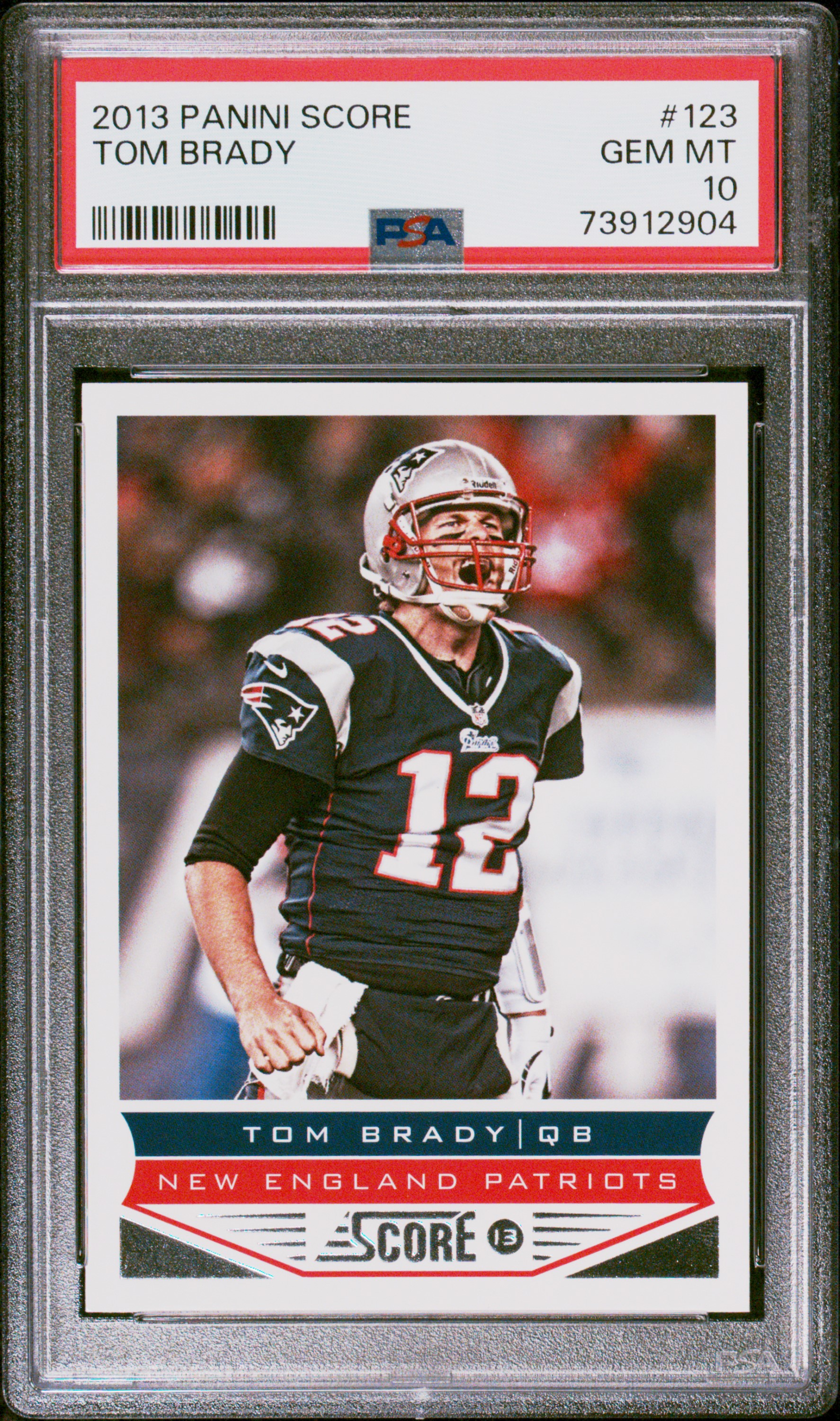 Tom Brady 2013 Panini Score Football Card #123 Graded PSA 10