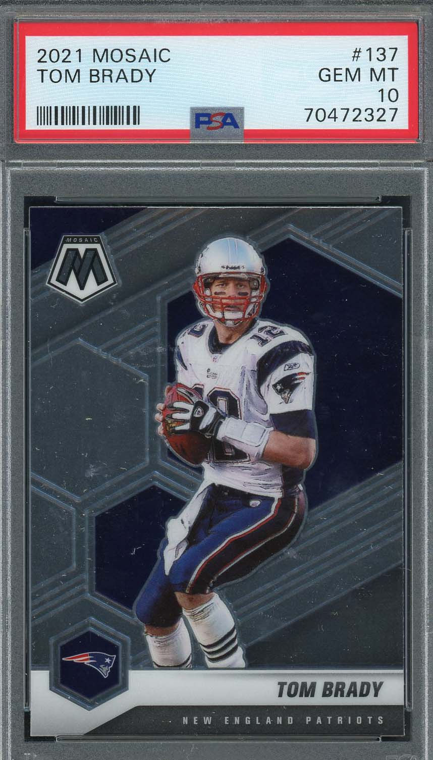 Tom Brady 2021 Panini Mosaic Football Card #137 Graded PSA 10