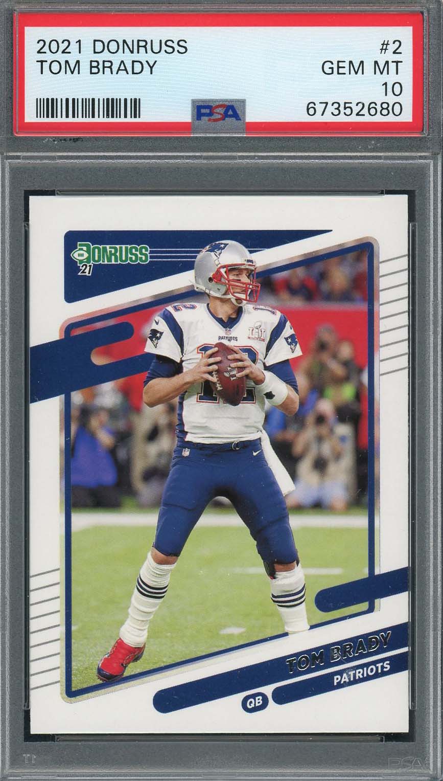 Tom Brady 2021 Panini Donruss Football Card #2 Graded PSA 10