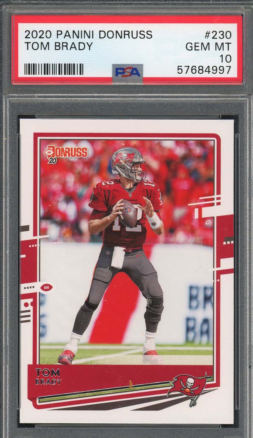 Tom Brady 2020 Panini Donruss Football Card #230 Graded PSA 10