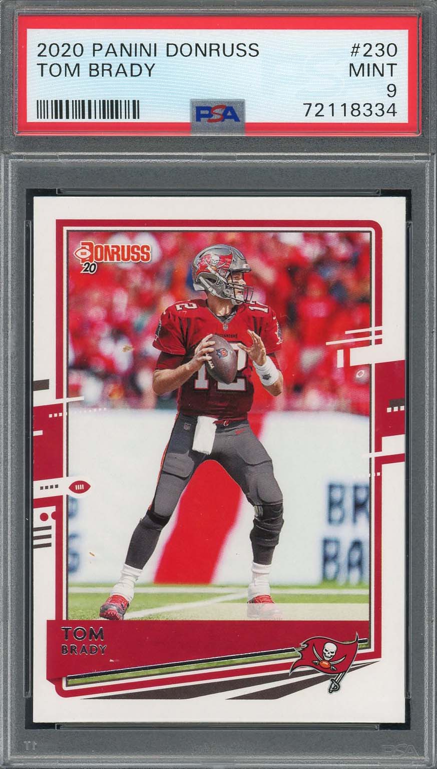 Tom Brady 2020 Panini Donruss Football Card #230 Graded PSA 9
