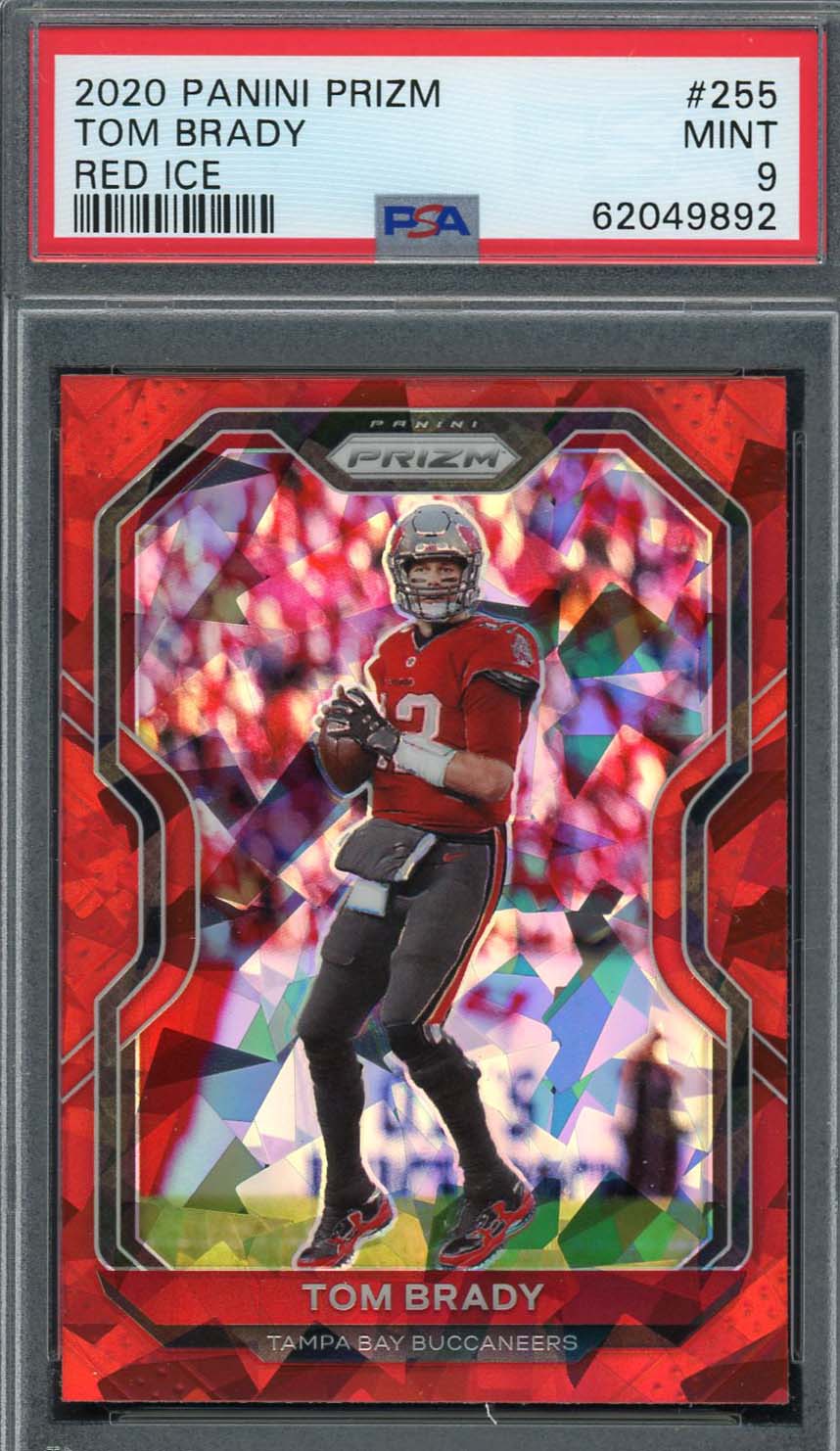 Tom Brady 2020 Panini Prizm Red Ice Football Card #255 Graded PSA 9 Tom Brady 2020 Panini Prizm Red Ice Football Card #255 Graded PSA 9