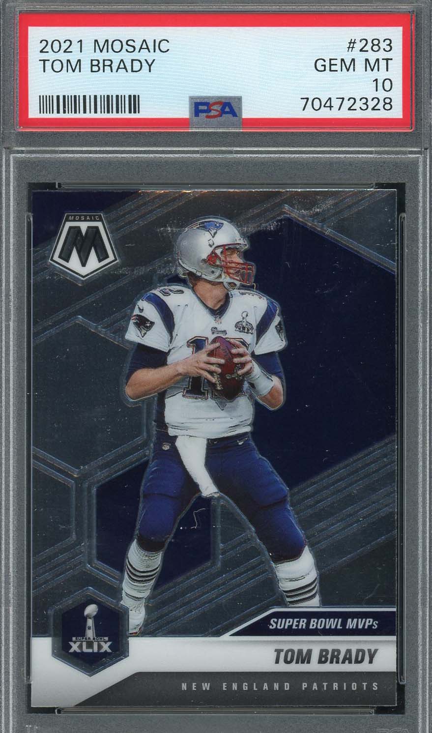 Tom Brady 2021 Panini Mosaic Football Card #283 Graded PSA 10