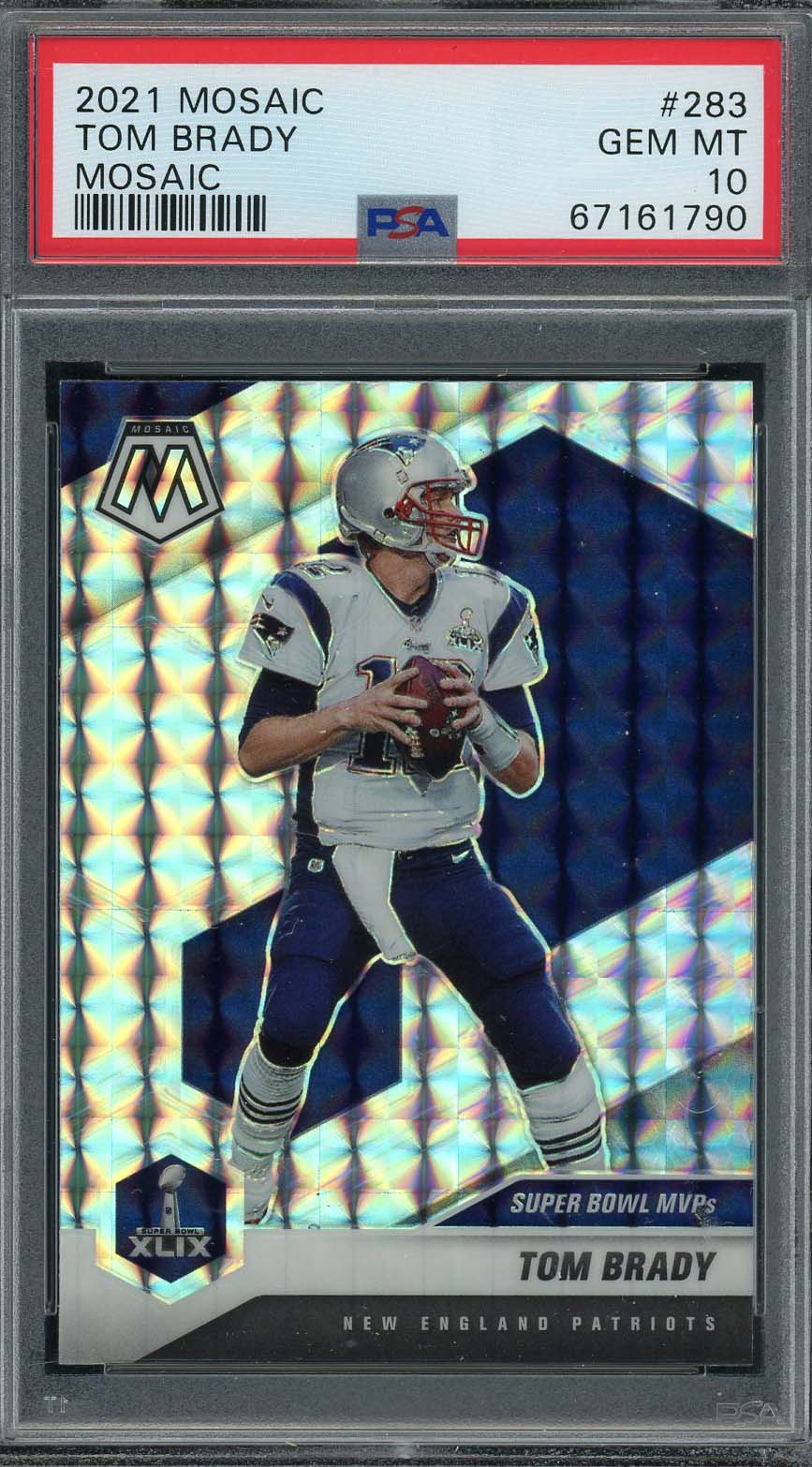 Tom Brady 2021 Panini Mosaic Silver Prizm Football Card #283 Graded PSA 10