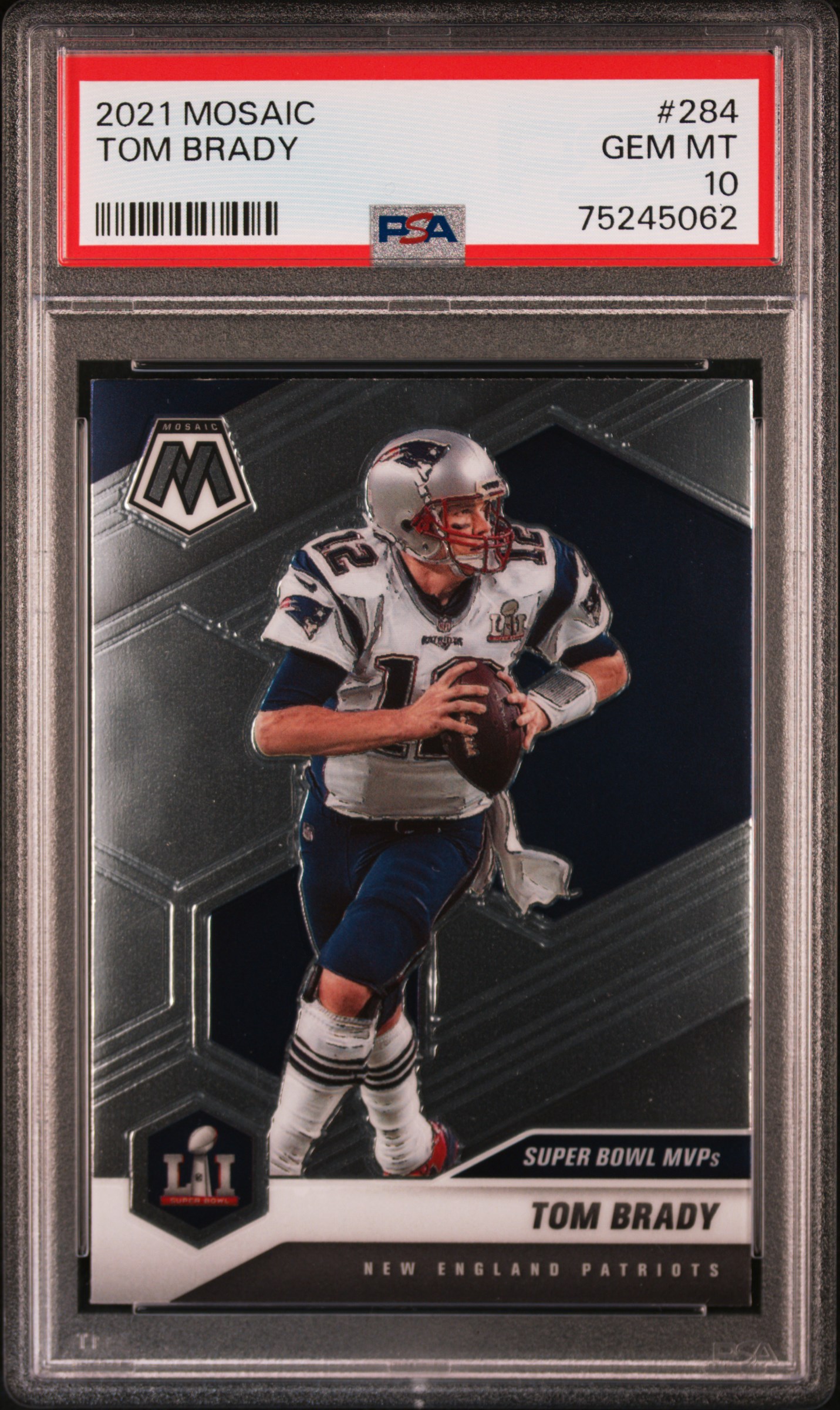 Tom Brady 2021 Panini Mosaic Football Card #284 Graded PSA 10