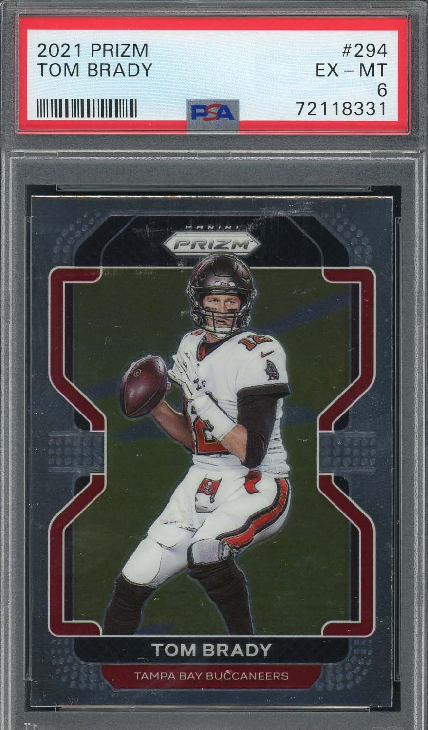 Tom Brady 2021 Panini Prizm Football Card #294 Graded PSA 6