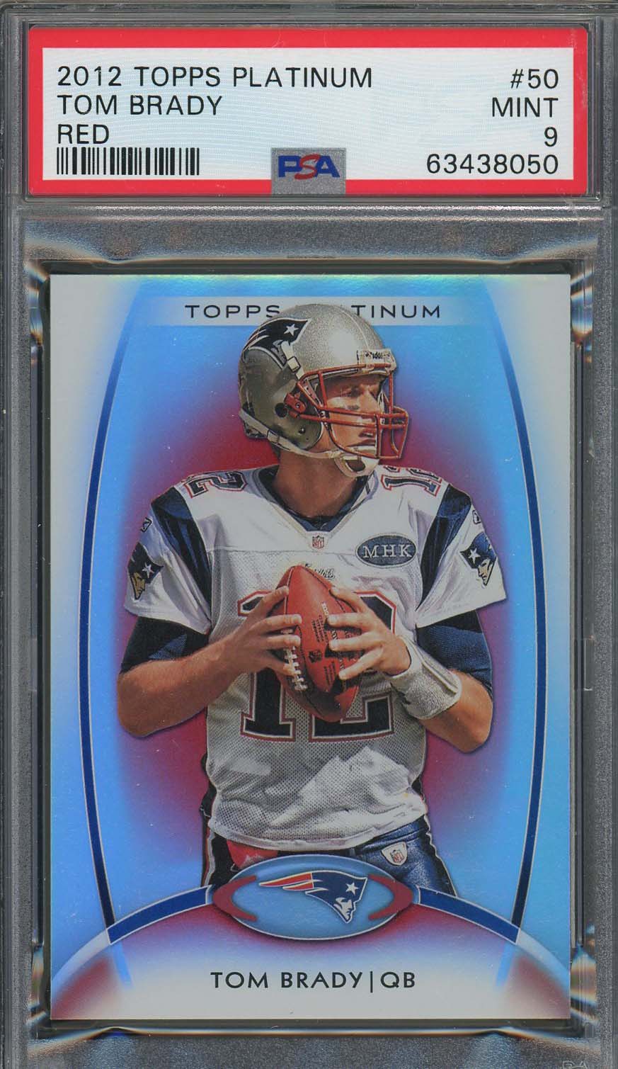 Tom Brady 2012 Topps Platinum Red Football Card #50 Graded PSA 9