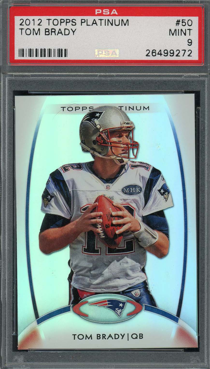 Tom Brady 2012 Topps Platinum Football Card #50 Graded PSA 9