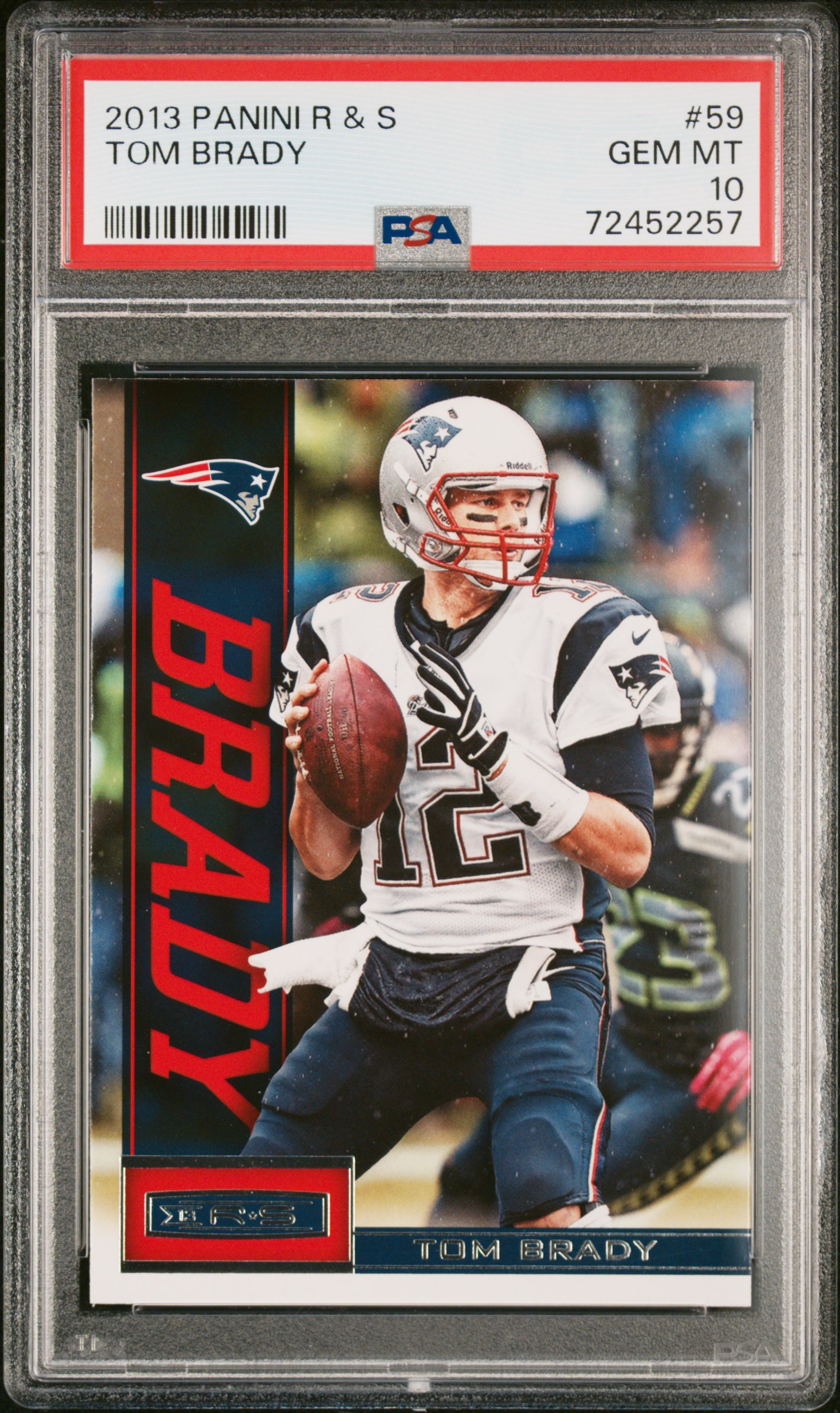 Tom Brady 2013 Panini Rookies and Stars Football Card #59 Graded PSA 10