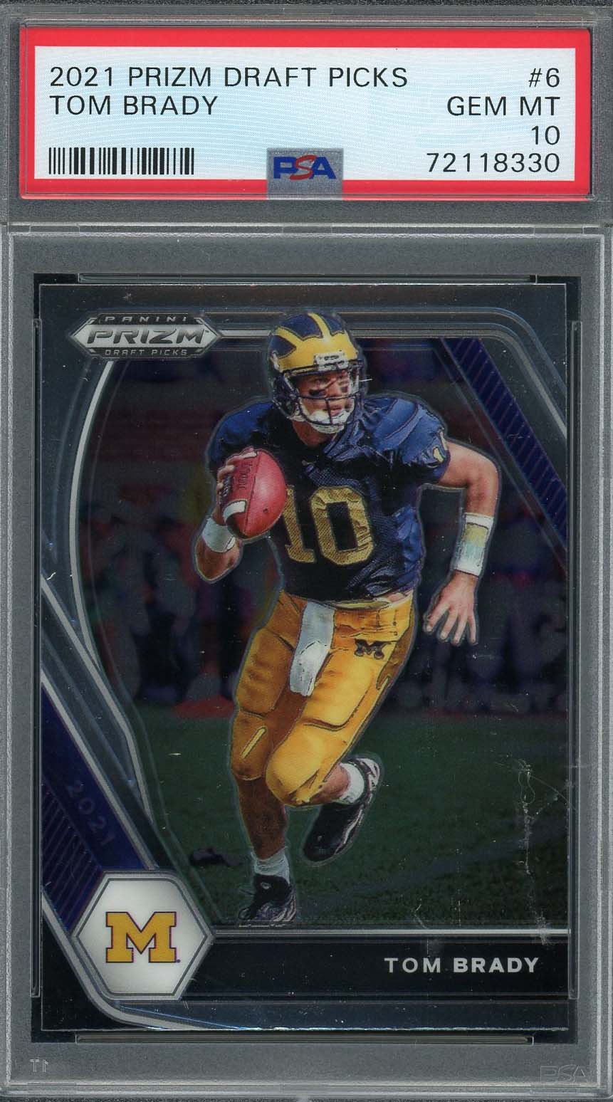 Tom Brady 2021 Panini Prizm Draft Picks Football Card #6 Graded PSA 10