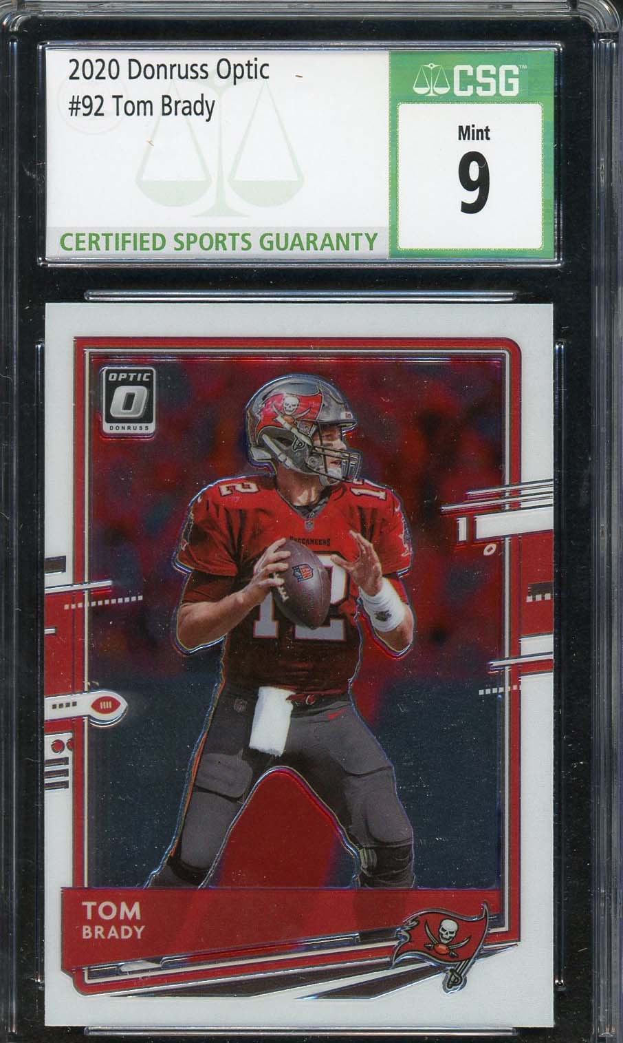 Tom Brady 2020 Donruss Optic Football Card #92 Graded CSG 9 Tom Brady 2020 Donruss Optic Football Card #92 Graded CSG 9