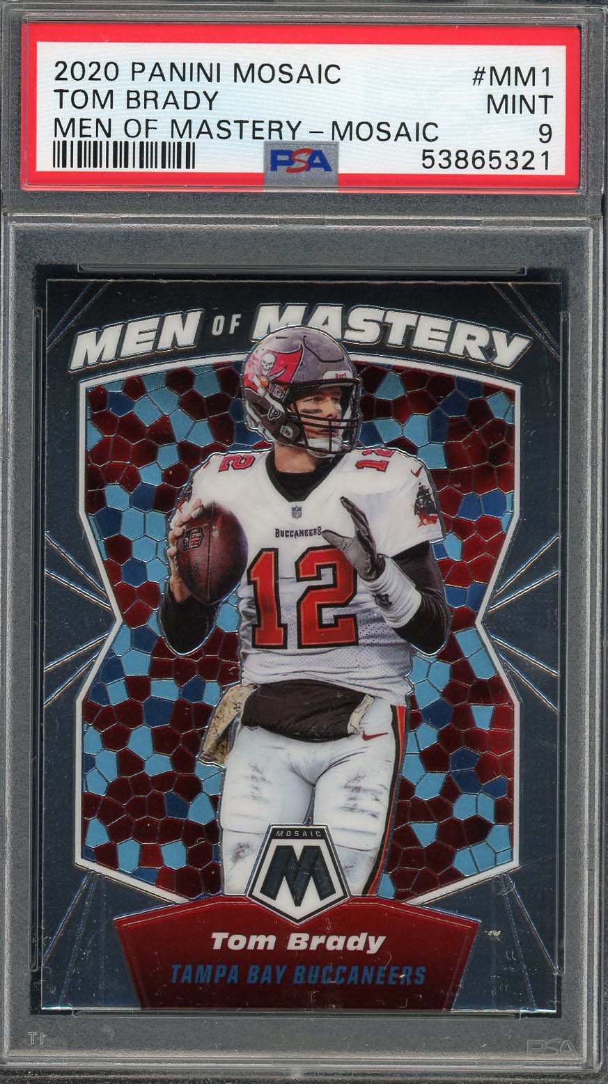 Tom Brady 2020 Panini Mosaic Men of Mastery Football Card #MM1 PSA 9
