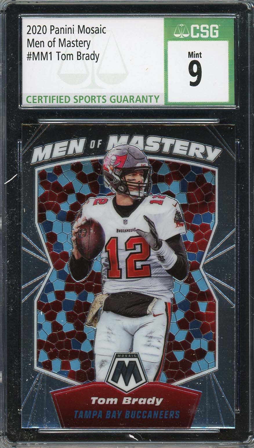 Tom Brady 2020 Panini Mosaic Men of Mastery Football Card #MM1 CSG 9