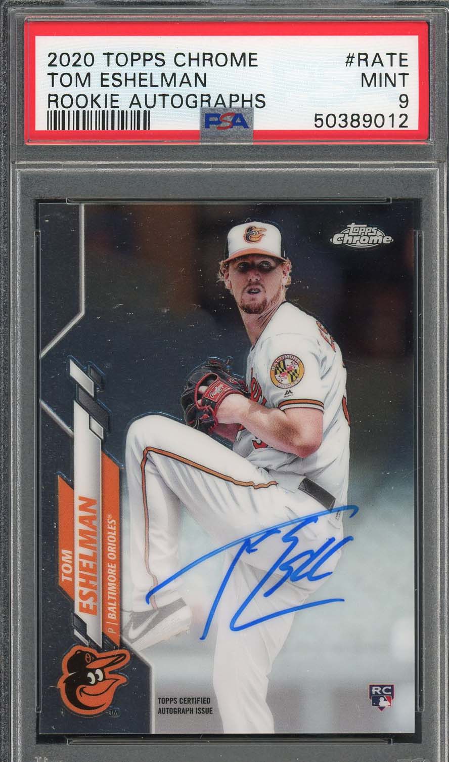 Tom Eshelman 2020 Topps Chrome Rookie Autographs Baseball Card RC #RATE Graded PSA 9 MINT