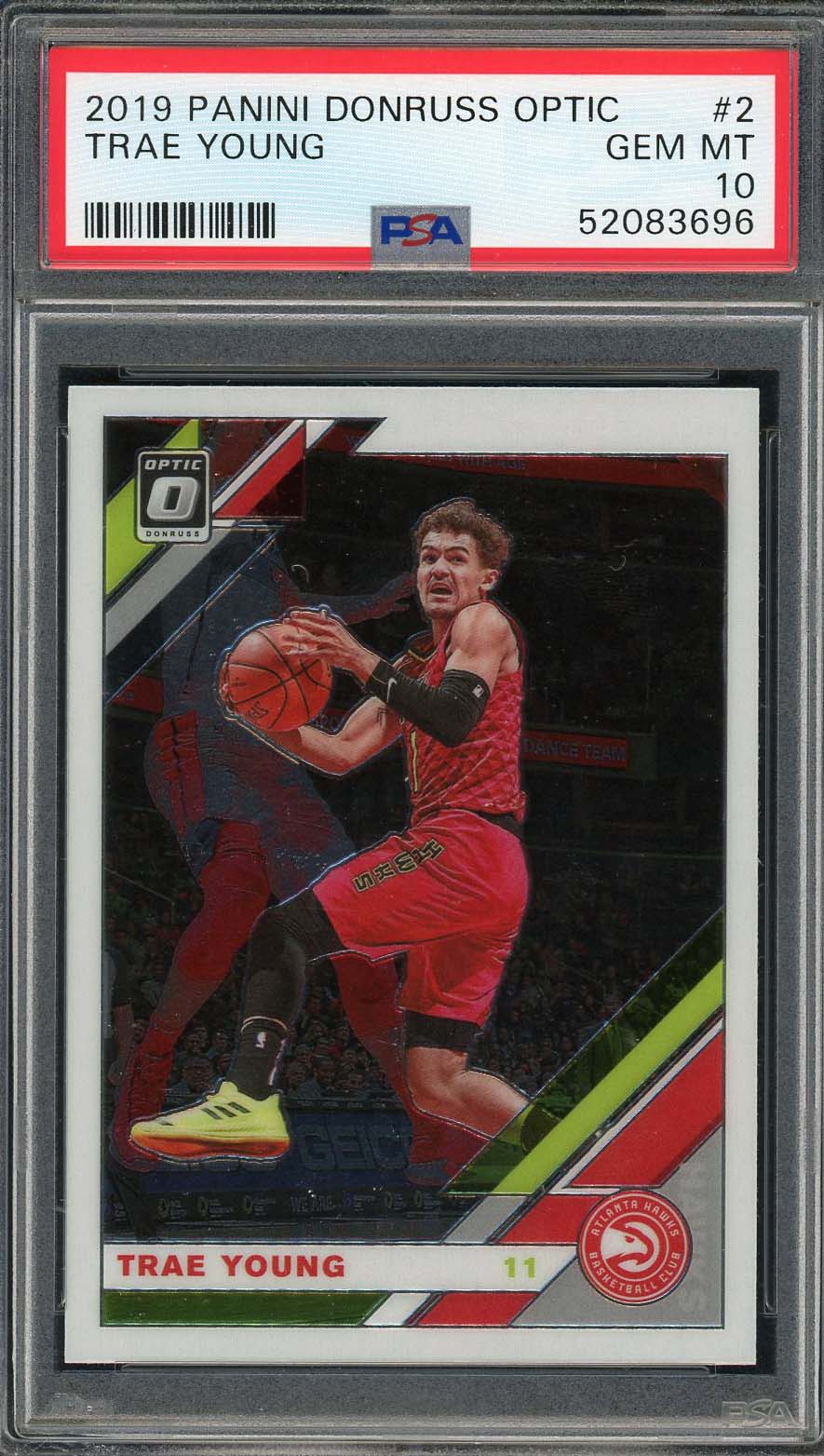 Trae Young 2019 Panini Donruss Optic Basketball Card #2 Graded PSA 10