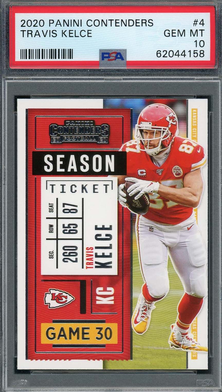 Travis Kelce 2020 Panini Contenders Football Card #4 Graded PSA 10 Travis Kelce 2020 Panini Contenders Football Card #4 Graded PSA 10