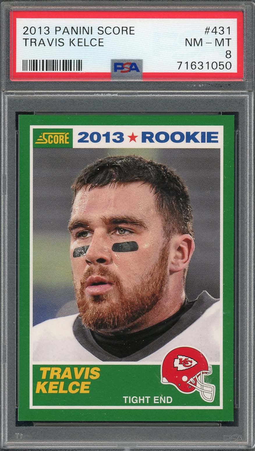 Travis Kelce 2013 Panini Score Football Rookie Card RC #431 Graded PSA 8