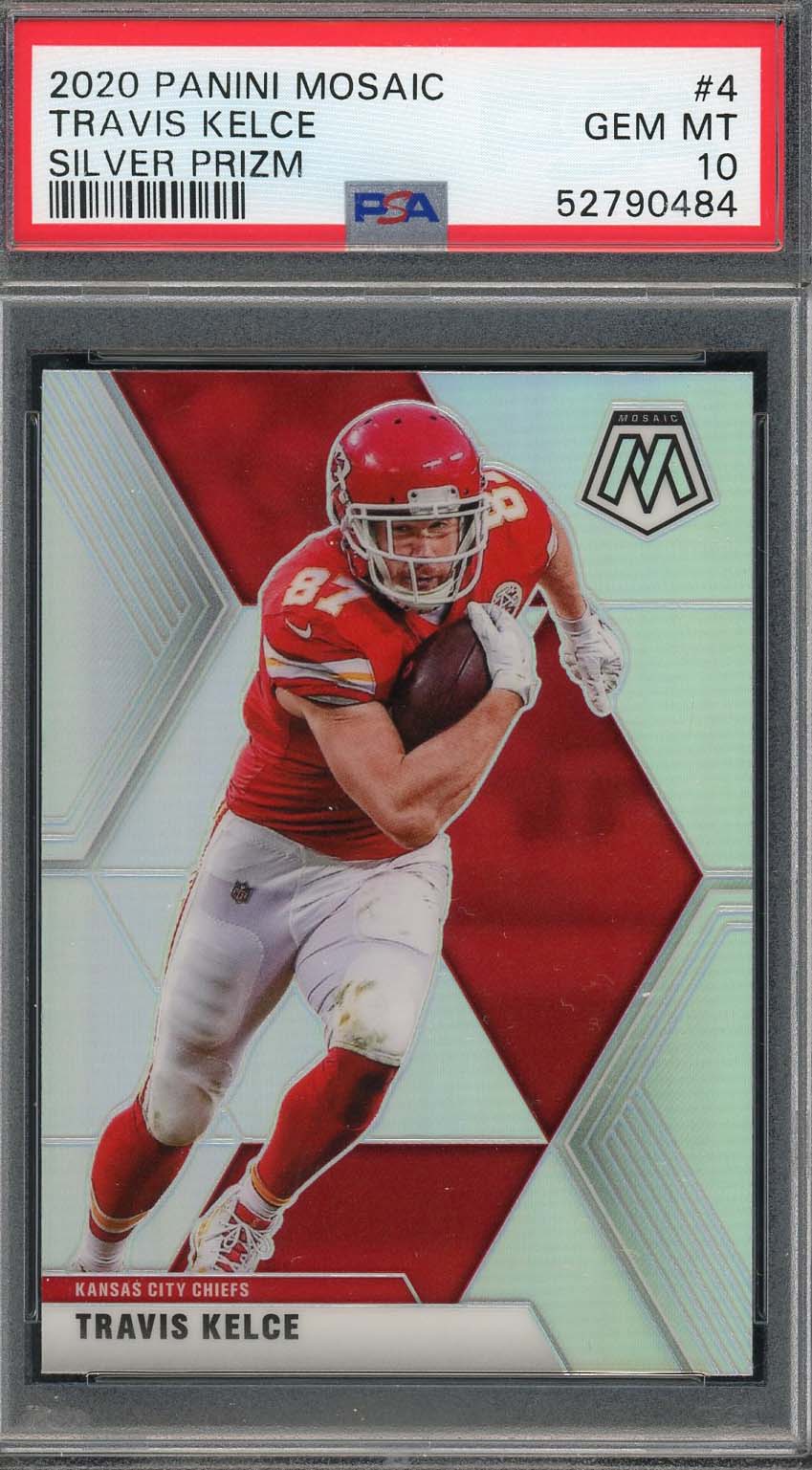 Travis Kelce 2020 Panini Contenders Silver Football Card #4 Graded PSA 10 Travis Kelce 2020 Panini Contenders Silver Football Card #4 Graded PSA 10