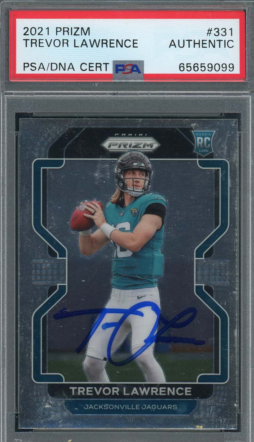 Trevor Lawrence Autographed 2021 Panini Prizm Signed Rookie Card #331 Auto PSA