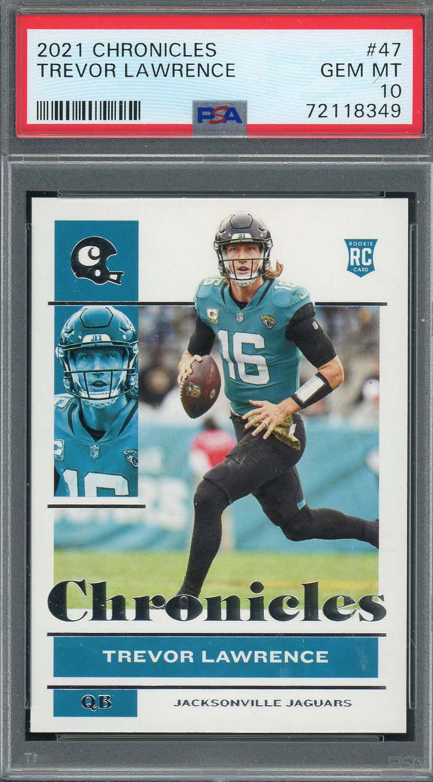 Trevor Lawrence 2021 Panini Chronicles Football Rookie Card RC #47 Graded PSA 10