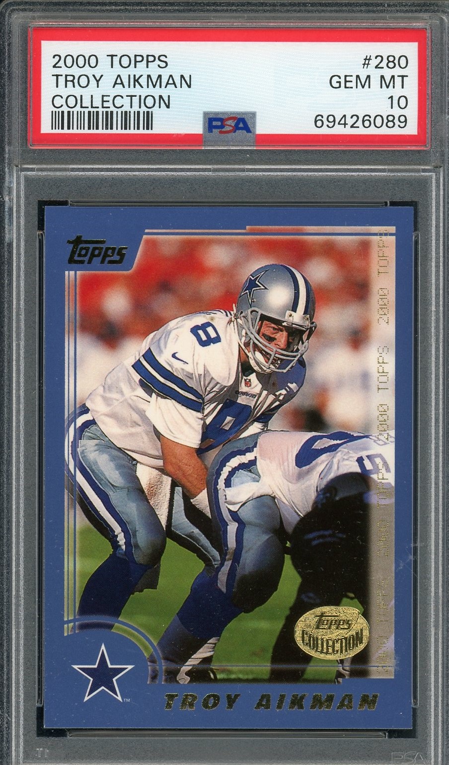 Troy Aikman 2000 Topps Collection Football Card #280 Graded PSA 10