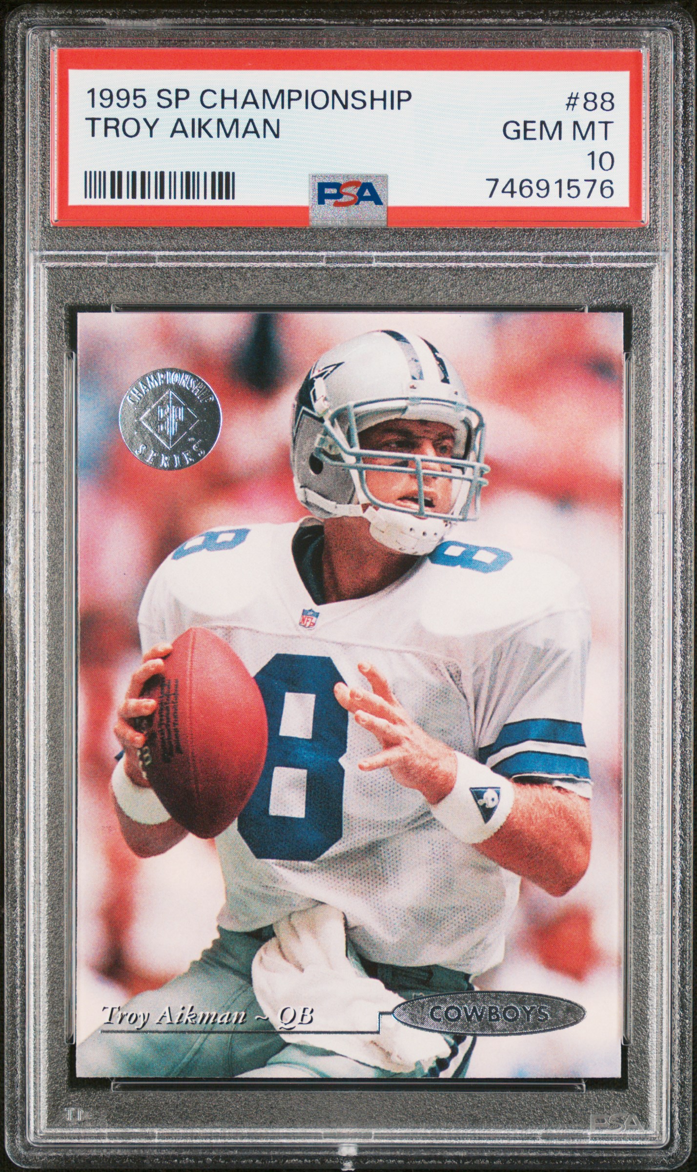 Troy Aikman 1995 Upper Deck SP Championship Football Card #88 Graded PSA 10