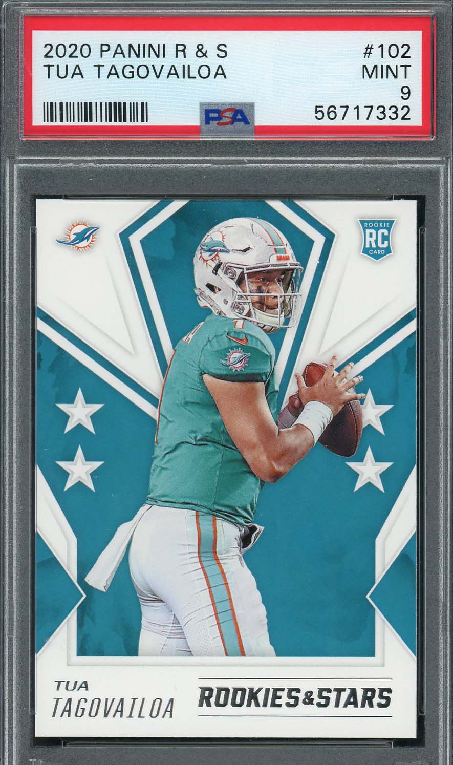 Tua Tagovailoa 2020 Panini Rookies & Stars Rookie Card RC #102 Graded PSA 9