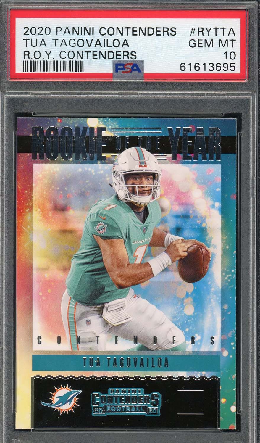 Tua Tagovailoa 2020 Panini Contenders Rookie Card RC #RYTTA Graded PSA 10