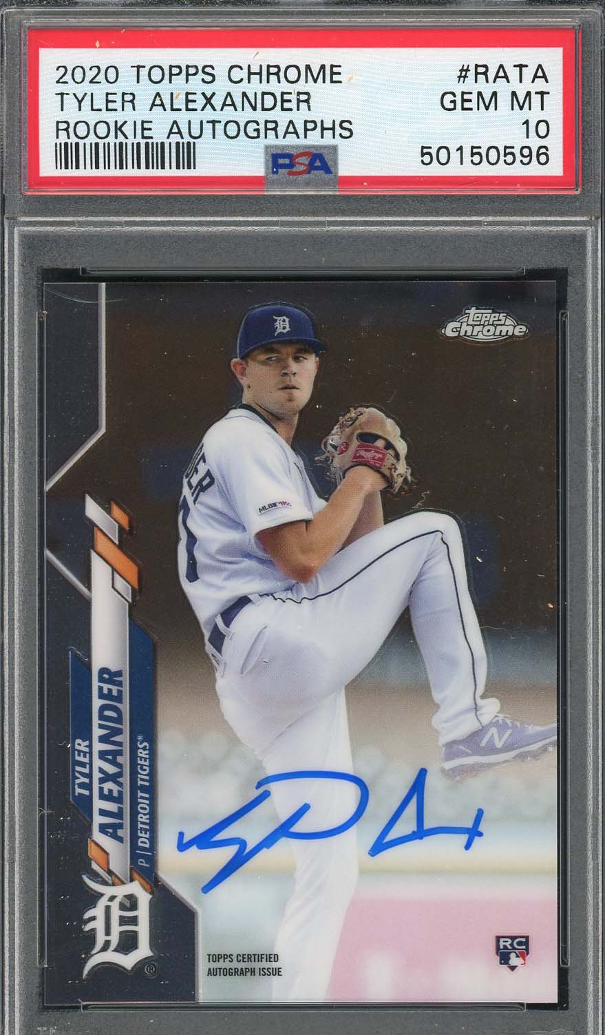 Tyler Alexander 2020 Topps Chrome Rookie Auto Baseball #RATA Card PSA 10