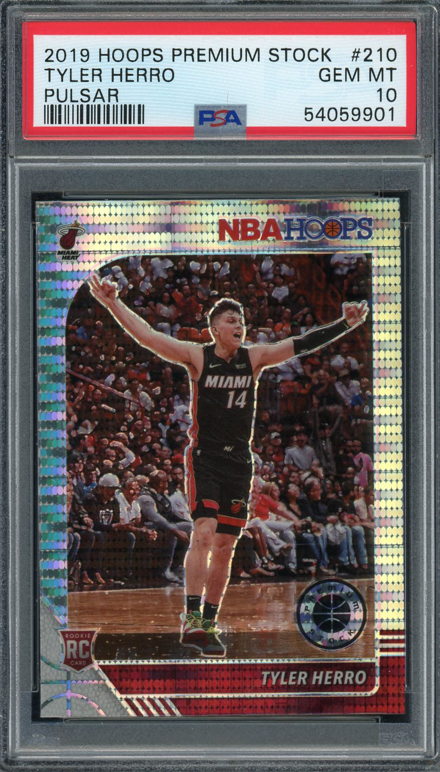 Tyler Herro 2019 Panini Hoops Premium Stock Pulsar Basketball Rookie Card RC #210 Graded PSA 10 GEM MINT