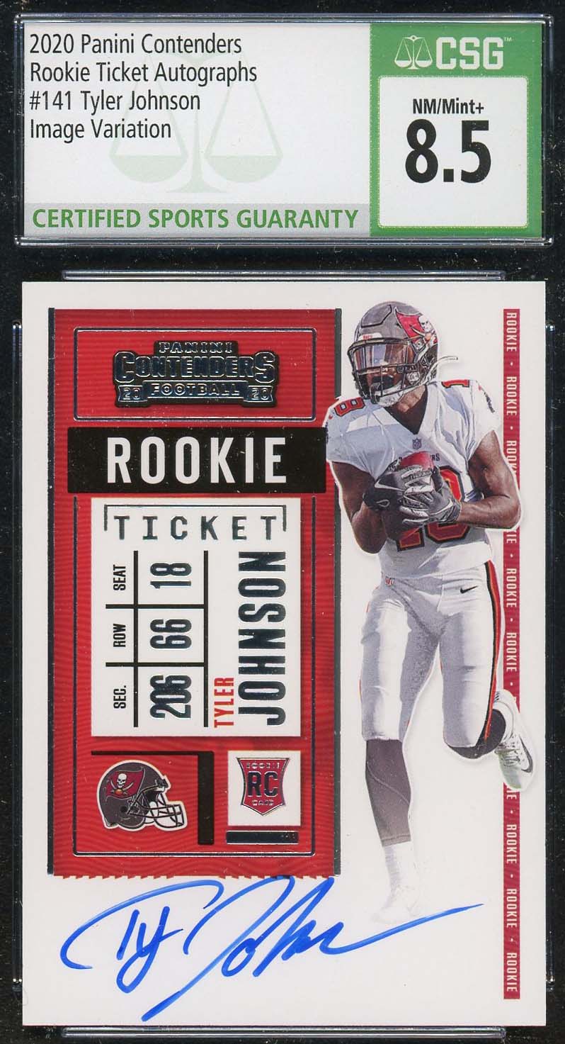 Tyler Johnson 2020 Panini Contenders Rookie Ticket Autographs Card #141 CSG 8.5
