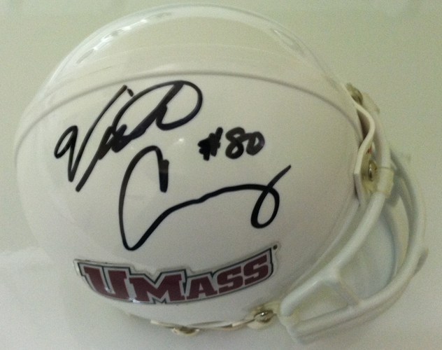 Victor Cruz Signed UMASS Football Mini Helmet Steiner COA Giants
