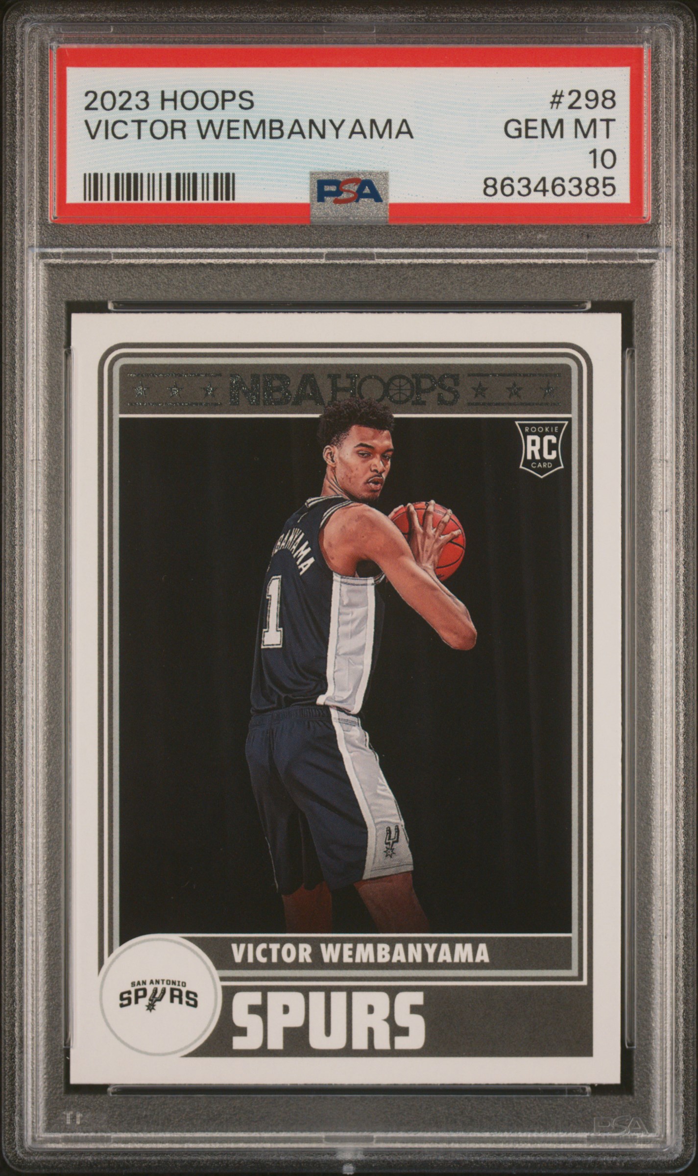 Victor Wembanyama 2023 Hoops Basketball Rookie Card #298 Graded PSA 10