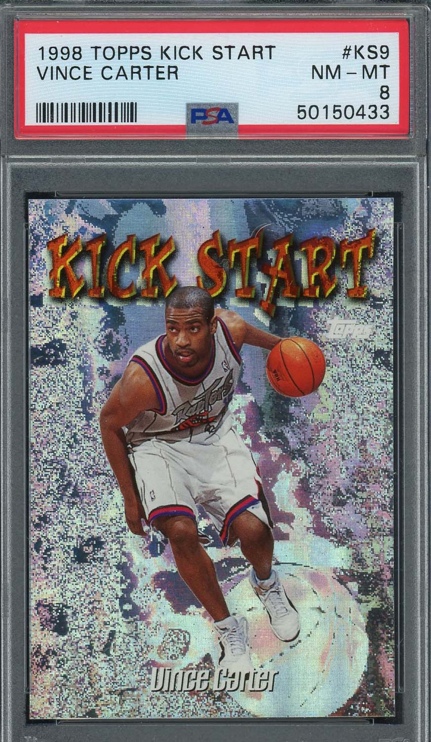 Vince Carter 1998 Topps Kick Start Basketball Card #KS9 Graded PSA 8