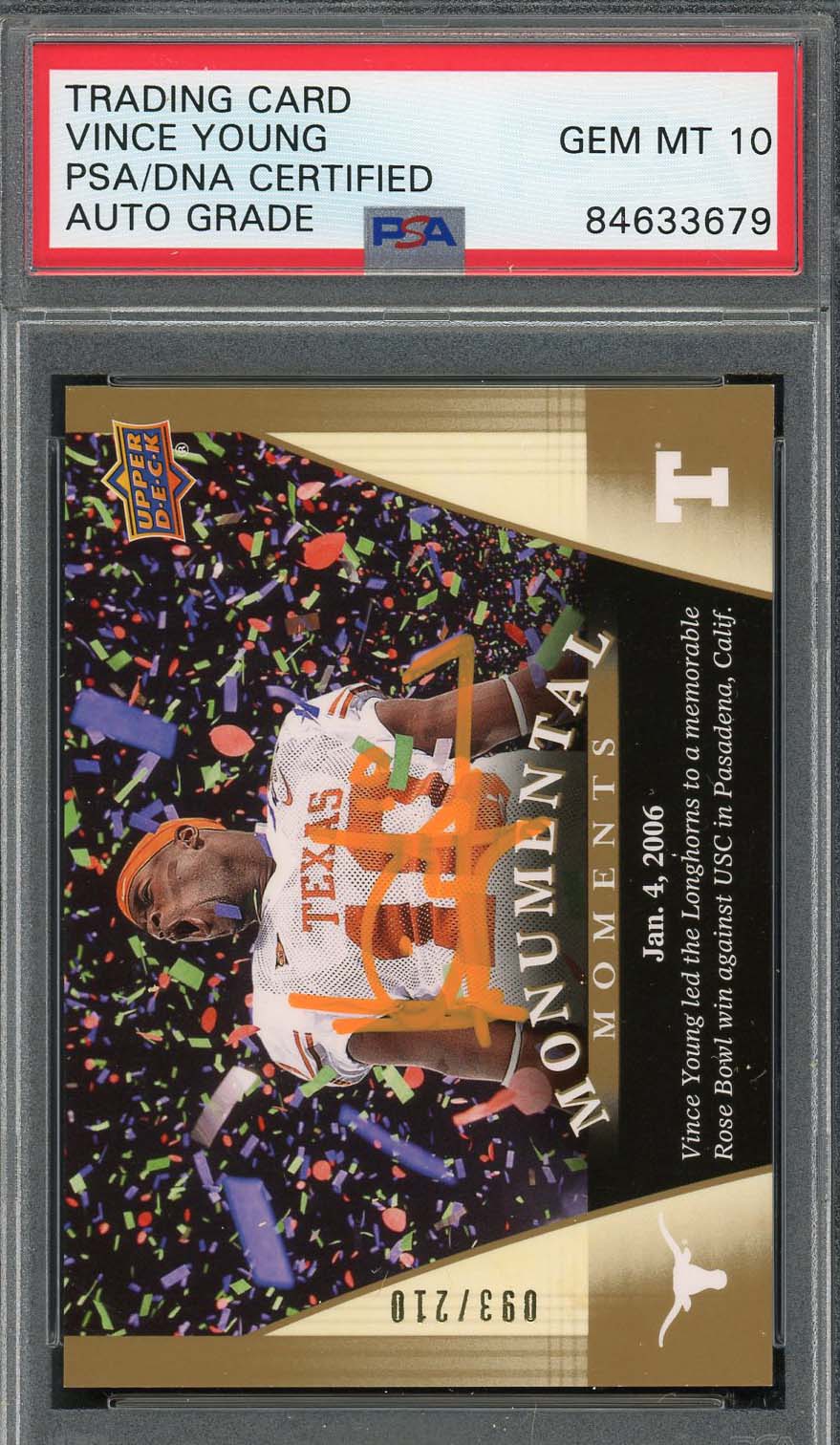 Vince Young Autographed 2011 Upper Deck Signed Football Card PSA Auto 10 93/210