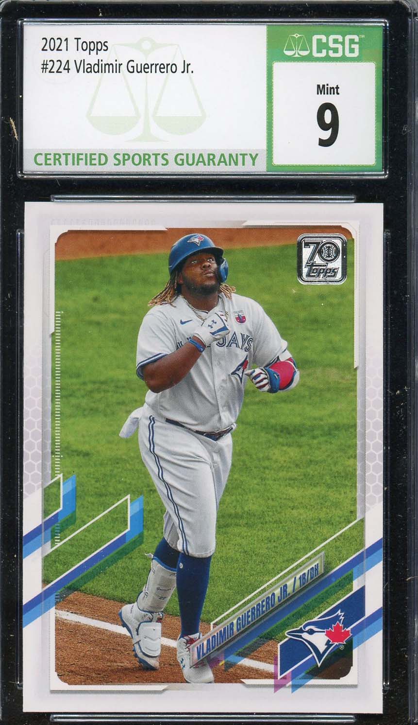 Vladimir Guerrero Jr 2021 Topps Baseball Card #224 Graded CSG 9