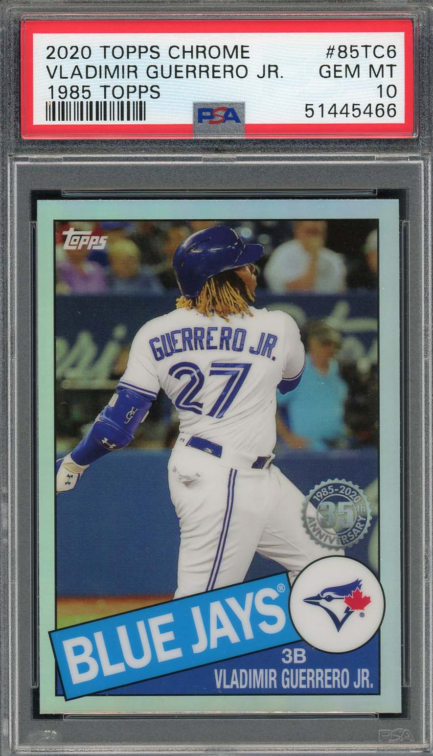Vladimir Guerrero Jr 2020 Topps Chrome 1985 Topps Baseball Card #85TC6 PSA 10 Vladimir Guerrero Jr 2020 Topps Chrome 1985 Topps Baseball Card #85TC6 PSA 10