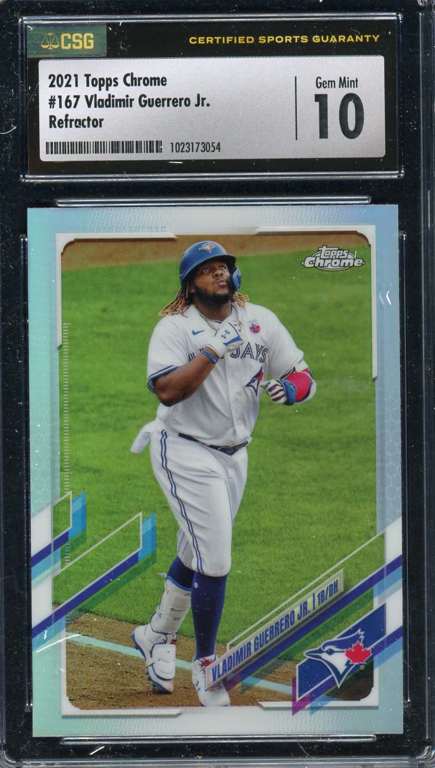 Vladimir Guerrero Jr 2021 Topps Chrome Refractor Baseball Card #167 New CSG 10