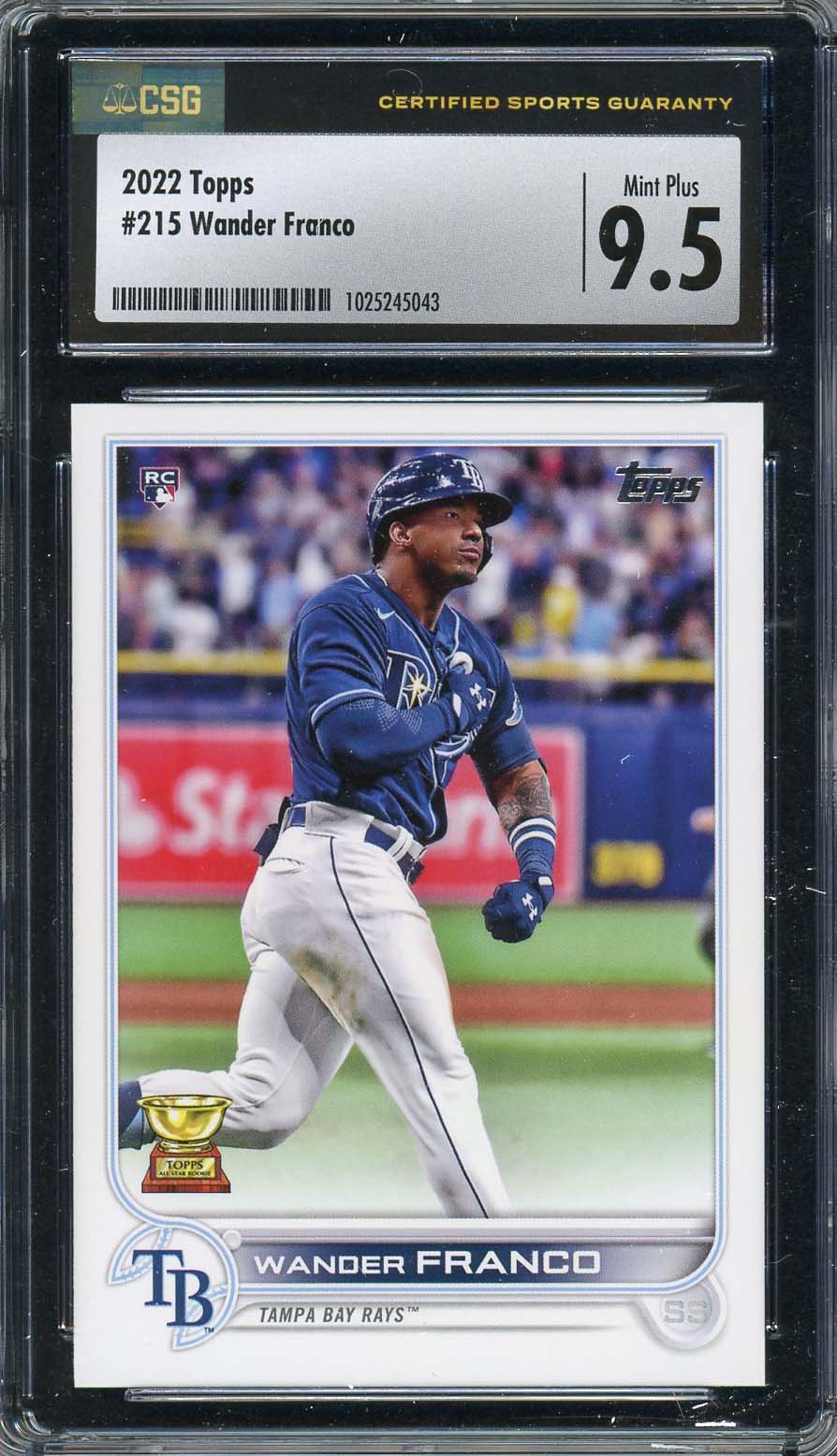 Wander Franco 2022 Topps Baseball Rookie Card #215 Graded CSG 9.5 Wander Franco 2022 Topps Baseball Rookie Card #215 Graded CSG 9.5