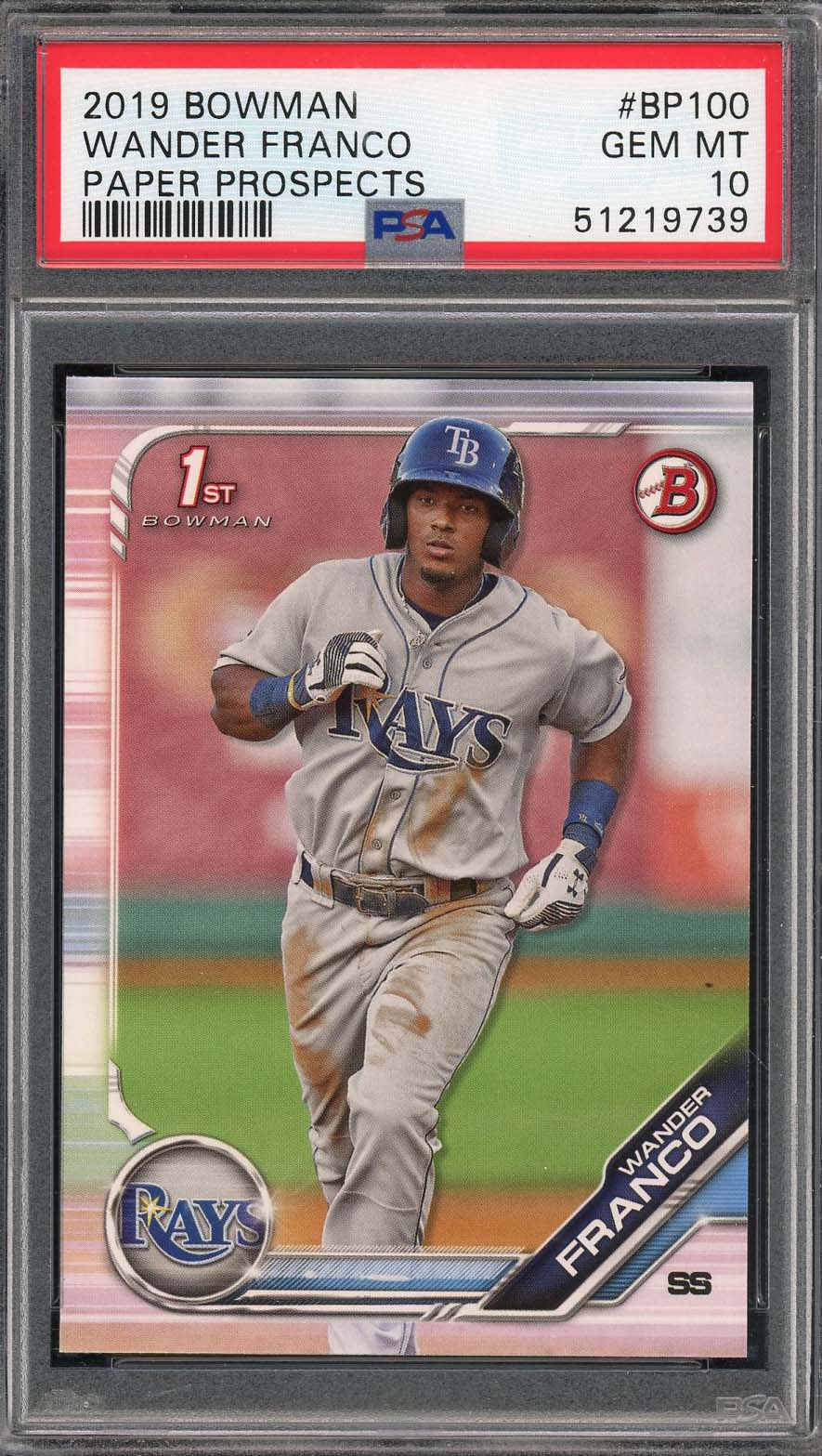 Wander Franco 2020 Bowman Paper Prospects Baseball Rookie Card #BP100 PSA 10 Wander Franco 2020 Bowman Paper Prospects Baseball Rookie Card #BP100 PSA 10