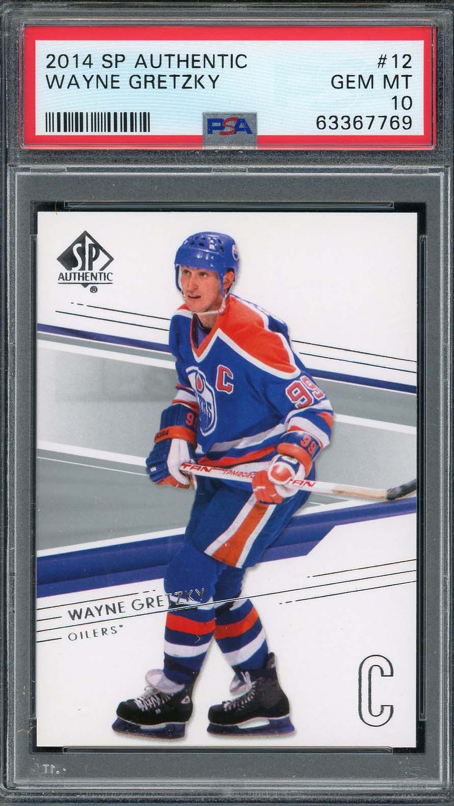 Wayne Gretzky 2014 Upper Deck SP Authentic Hockey Card #12 Graded PSA 10 Wayne Gretzky 2014 Upper Deck SP Authentic Hockey Card #12 Graded PSA 10