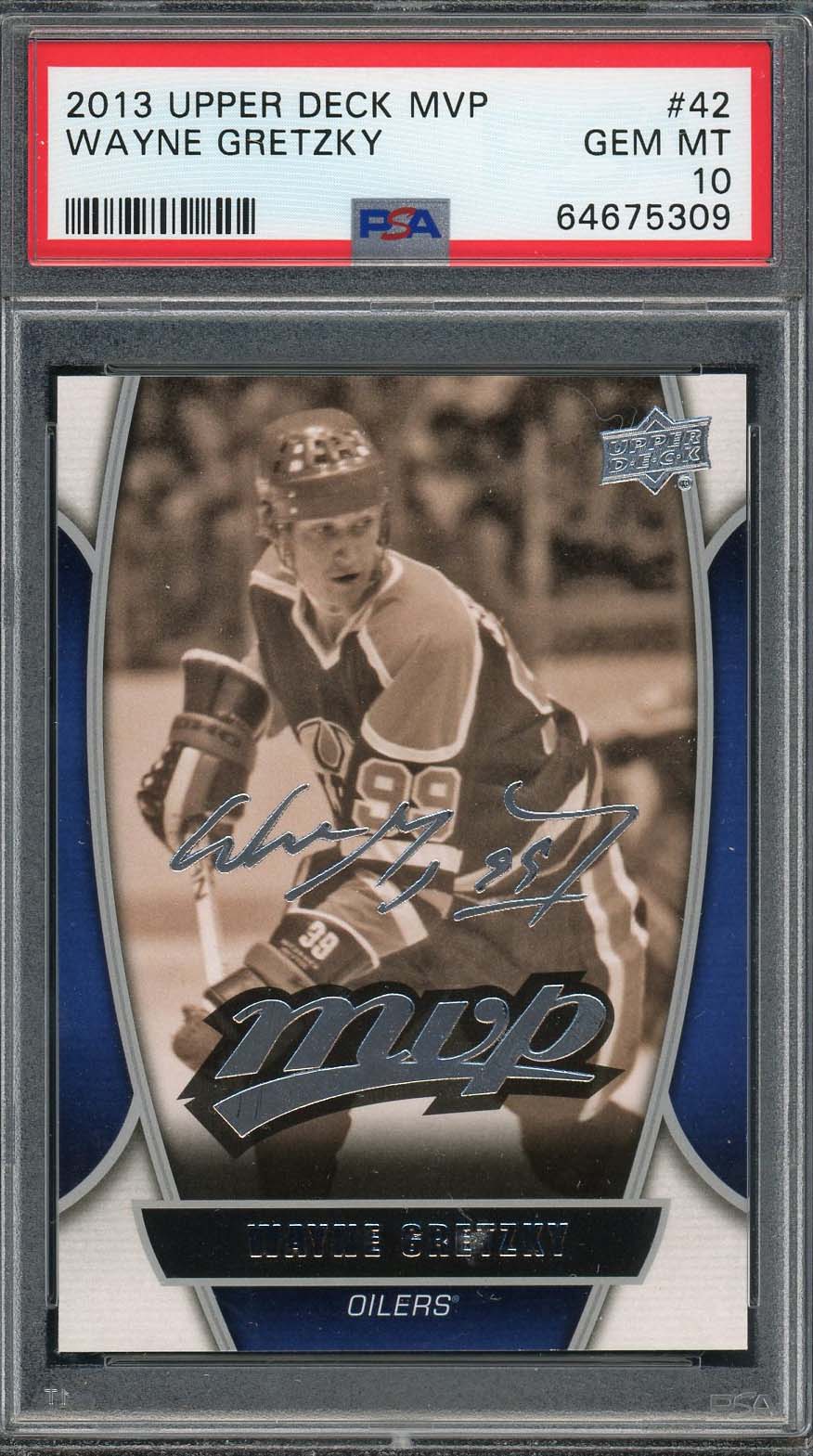 Wayne Gretzky 2013 Upper Deck MVP Hockey Card #42 Graded PSA 10