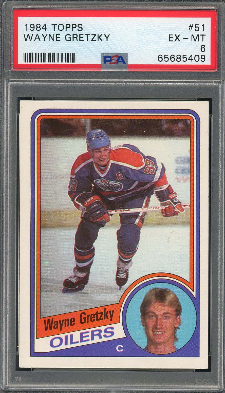 Wayne Gretzky 1984 Topps Hockey Card #51 Graded PSA 6 Wayne Gretzky 1984 Topps Hockey Card #51 Graded PSA 6
